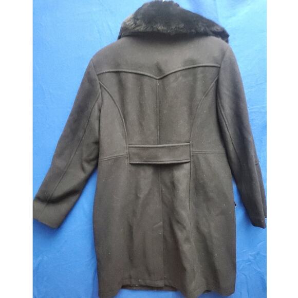 Michael Kors Jacket Women's L Black Wool Blend Coat Zip Up Pockets - Picture 5 of 16